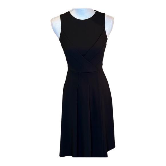 ASOS black dress size 2 sleeveless with criss cross design front w/ full skirt - Picture 2 of 12